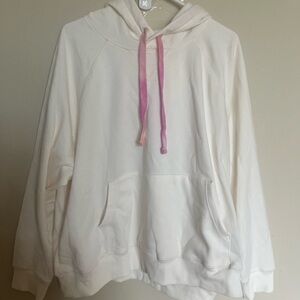 Old Navy Cream Hoodie with Pink Accents
